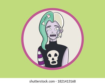 Halloween Zombie Flat Illustration Design Art