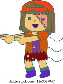 Halloween zombie girl