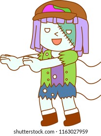 Halloween zombie girl