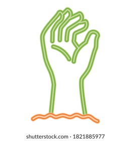 halloween zombie hand design, happy holiday and scary theme Vector illustration
