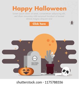 Halloween Zombie Hand Flat Design Illustration