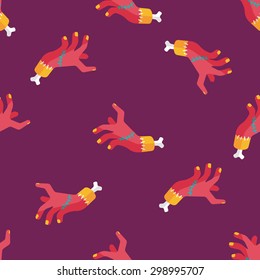 Halloween zombie hand flat icon,eps10 seamless pattern background