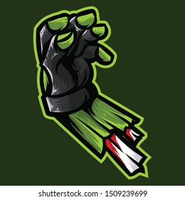 Halloween Zombie Hand Gesture Vector Illustration Suitable For Logo or Anything - Spooky Monster