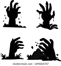 Halloween zombie hand graveyard graphic elements. Enjoy it!