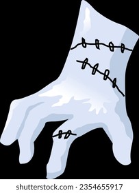 Halloween zombie hand illustration in the black