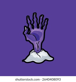 Halloween zombie hand illustration clip art design vector