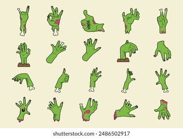 Halloween Zombie Hand Illustration Element