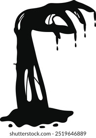 Halloween zombie hands silhouettes, vector horror holiday. Scary monsters arms reaching out from cemetery grave ground. Evil dead man, spooky