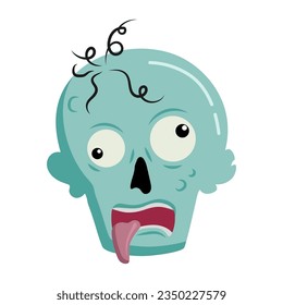 Halloween zombie head sticker