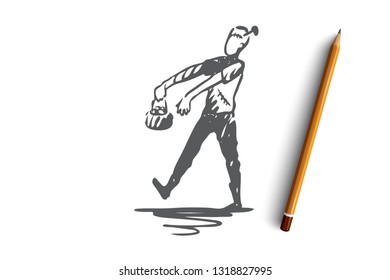 Halloween, zombie, monster, evil, scary concept. Hand drawn Halloween monster zombie concept sketch. Isolated vector illustration.