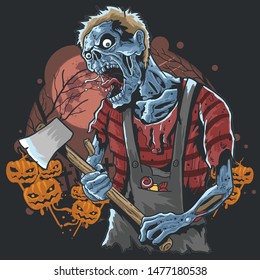 HALLOWEEN ZOMBIE PARTY ARTWORK VECTOR