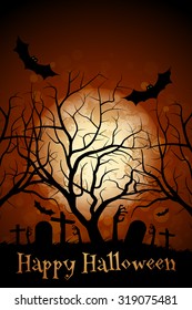 Halloween Zombie Party Poster. Holiday Card with Zombie Hands.