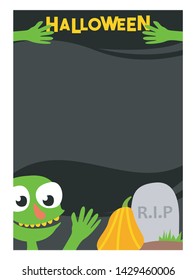 halloween zombie poster design template
