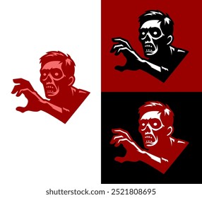 halloween zombie simple vector icon
