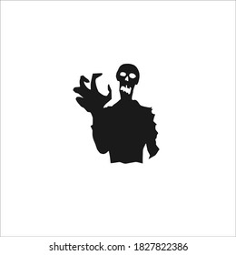 Halloween Zombie Symbol Logo. Vector Illustration.