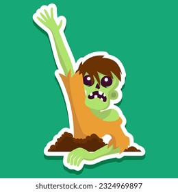 Halloween zombie vector illustration. cartoon, icon, sticker. Vector eps 10