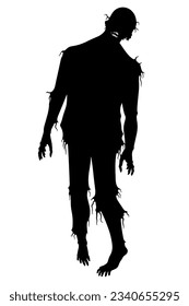 Halloween Zombie walking silhouette. Vector illustration