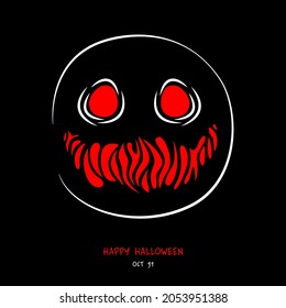 Halloween. Zombie without a mouth. Stylized skull