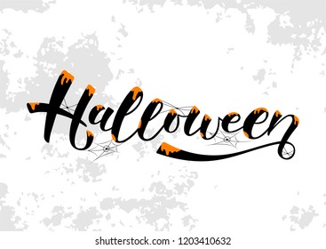 Halloween-hand drawn lettering. Holliday calligraphy for banner, poster, greeting card, party invitation. Vector illustration EPS 10. 
