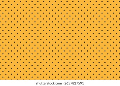 Halloween-inspired polka dot pattern with black dots on a festive yellow background