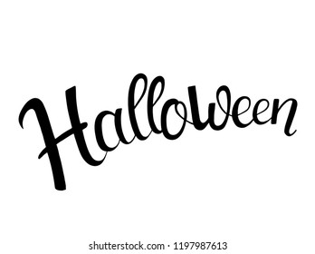 Halloweens lettering. Vector lettering for banners party invitation or card. Calligraphic black hand drawn font