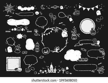 Halloween's speech Balloon collection. blackboard, cafe, stamp (No text)