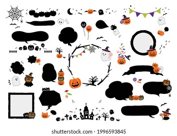 Halloween's speech Balloon collection. Color, flat design (No text)
