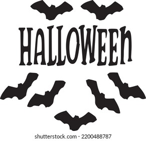 Halloween's writing associated with some bats 