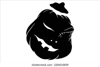  Halloweensilhouettes of Halloween on a white background. Vector illustration bird ,tree,rip