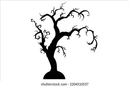  Halloweensilhouettes of Halloween on a white background. Vector illustration bird ,tree,rip