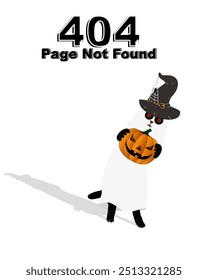 Halloween-Themed 404 Error Page - Perfect for Festive Website Error Screens or Seasonal Designs