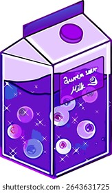 A  Halloween-themed container filled with mysterious milk featuring floating eyes and stars.Ideal for seasonal, fantasy, or character-driven content
