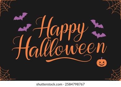 Halloween-Themed Typography with Hand-drawn Elements and Spooky Illustrations