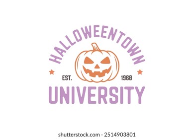 Universidad de Halloween, Retro Halloween Cita divertida Tipografía Diseño de camisetas