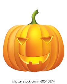 Halloween.Vector pumpkin on white.