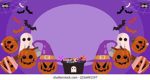 Ilustración plana de fondo de Halloween popular 