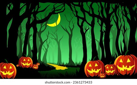 HALLOWEN BACKGROUND VECTOR SCARY NIGHT