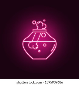 Hallowen bone in a jar neon icon. Elements of Halloween set. Simple icon for websites, web design, mobile app, info graphics