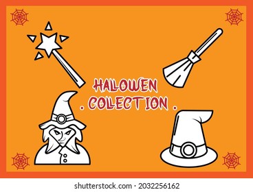 Hallowen collection part 2 for illustrations of posters, celebrations and children's books