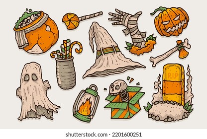 Hallowen day cartoon element set collection