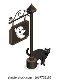 Hallowen, Geist und finstere Katze