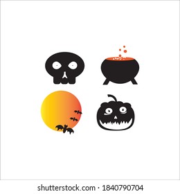 Hallowen icon logo, vector design illustration 