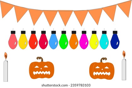 hallowen icon set elements editable
