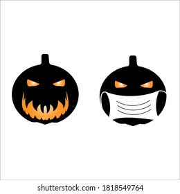 
hallowen icon with a sign using a mask, as apd, a hallowen celebration. white background. vector illustration