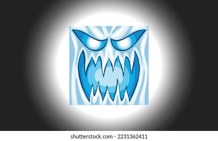 Hallowen logo cartoon poster halloween black background vector 