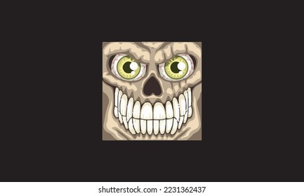 Hallowen logo cartoon poster halloween black background vector 