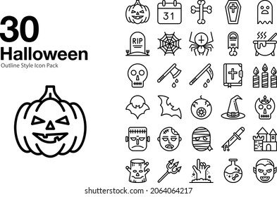 Hallowen Outline Illustration or icon set