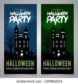 Hallowen party borchure design vector 