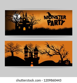 Hallowen party borchure design vector 