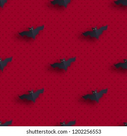Hallowen pattern of flying bats. Vector seamless background. Ready for printing on textile and other seamless design.